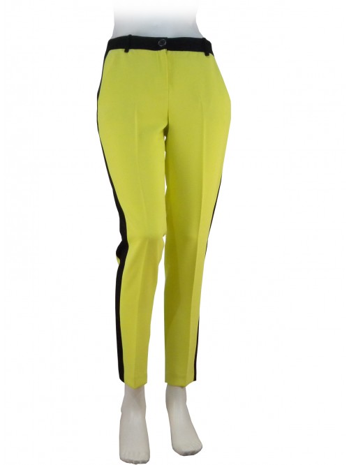 Pantalone Donna Lubars, con cinta e banda gamba laterale a contrasto nera Pantalone Donna Lubars, con cinta e banda gamba laterale a contrasto nera