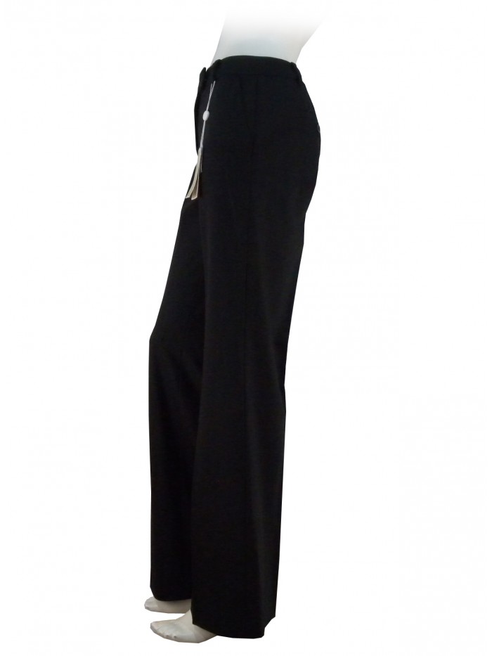 Pantalone Donna gamba larga, con tasche modello americane, vita bassa.