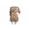 Woman jacket floral decoration "Egg" model with 3/4 sleeve.