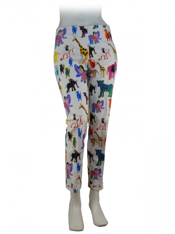 Woman fantasy Zoo trousers on a white background Woman fantasy Zoo trousers on a white background