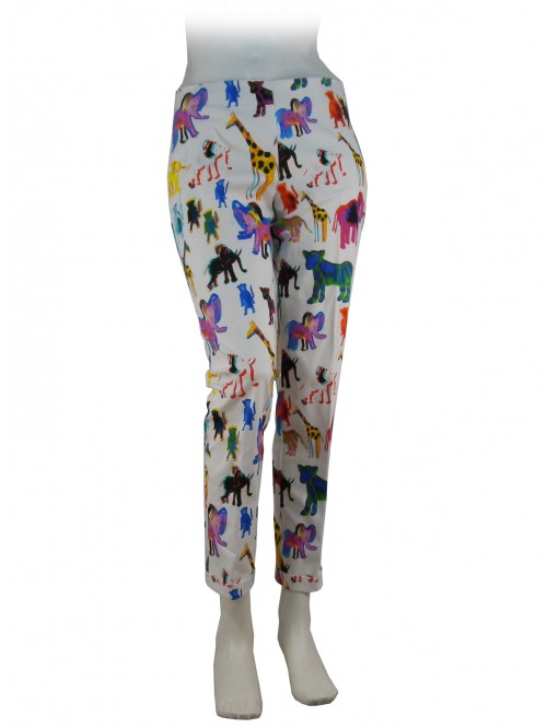 Woman fantasy Zoo trousers on a white background Woman fantasy Zoo trousers on a white background