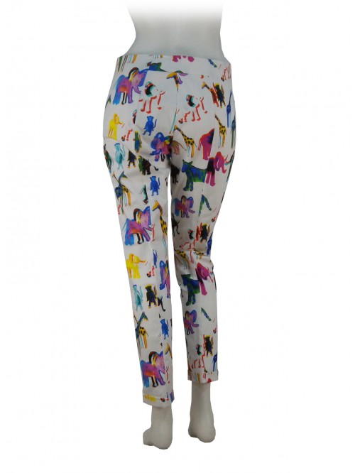 Woman fantasy Zoo trousers on a white background