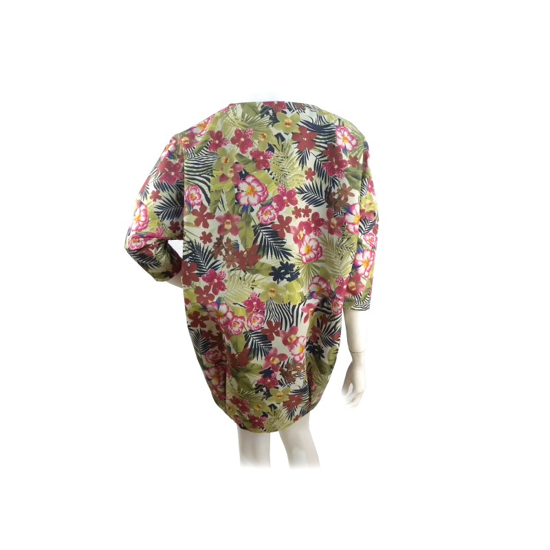 Giacca Donna decorazione floreale modello "Egg" con manica 3/4.