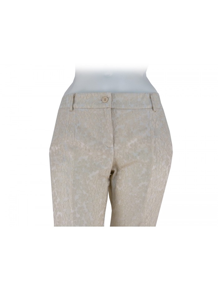 Trousers Woman elegant floral decoration embroidery effect, wearability