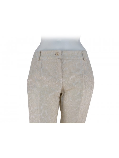 Trousers Woman elegant floral decoration embroidery effect, wearability