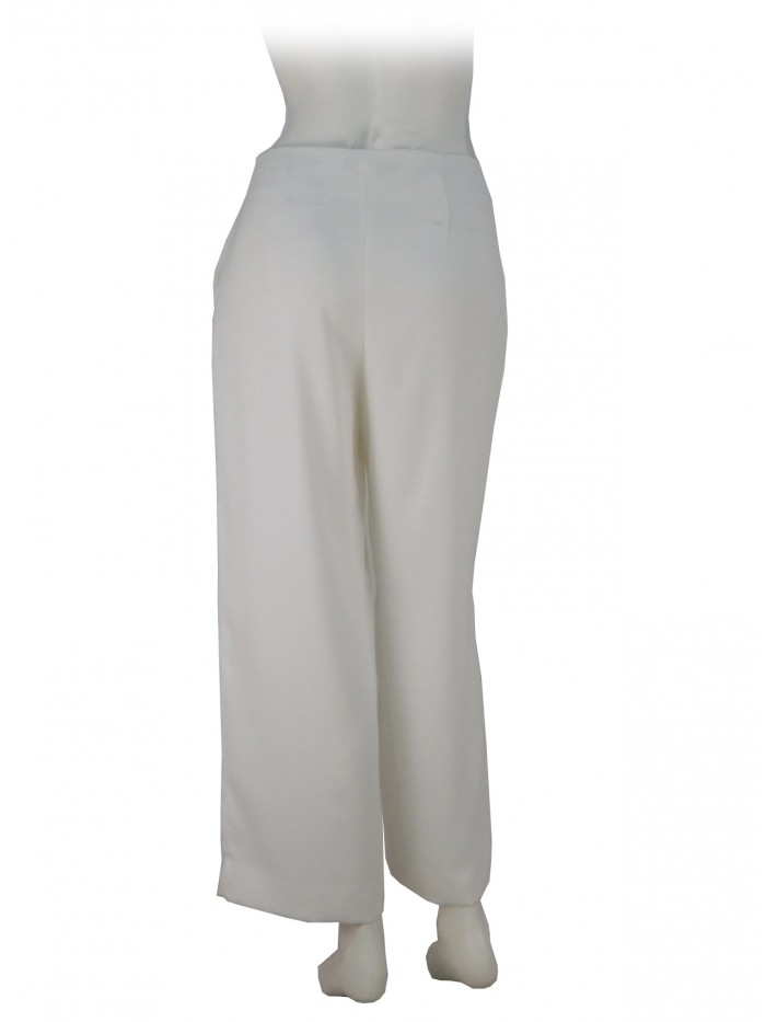 Woman wide short pants cady fabric, wide fit