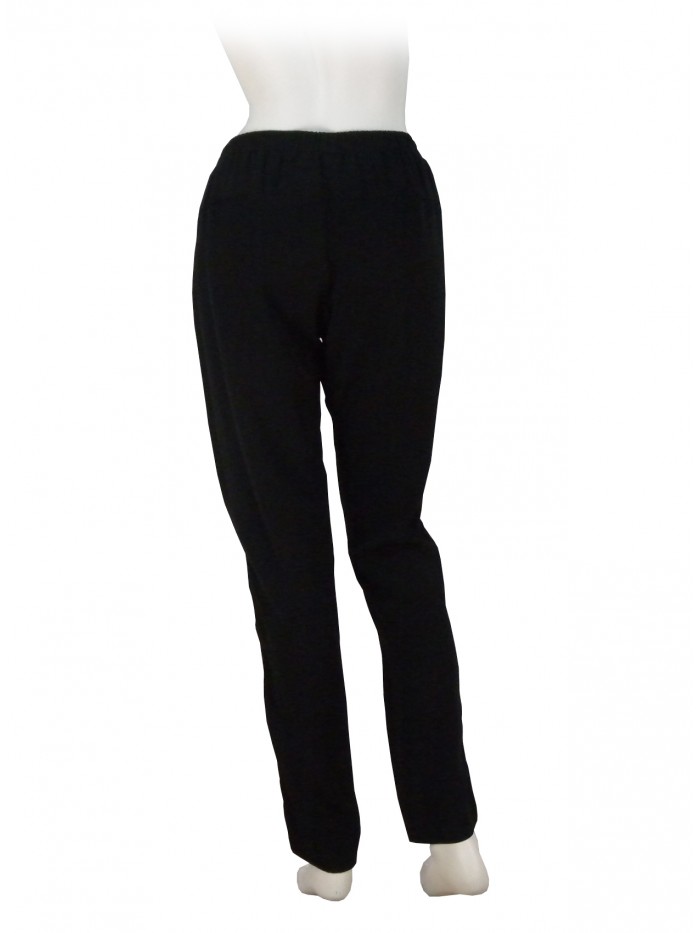 Woman trousers cady fabric, wide fit, embossed decoration