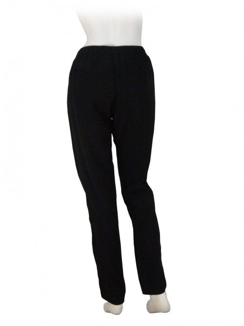 Woman trousers cady fabric, wide fit, embossed decoration