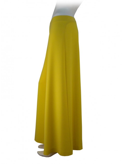 Women's trousers cady fabric, wide ankle short fit