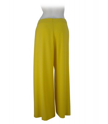 Pantalone Donna a palazzo tessuto cady, vestibilità larga corto alla caviglia 2