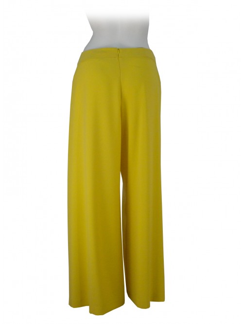 Women's trousers cady fabric, wide ankle short fit