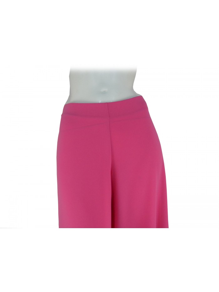 Women's trousers in palazzo cady fabric, wide ankle short fit