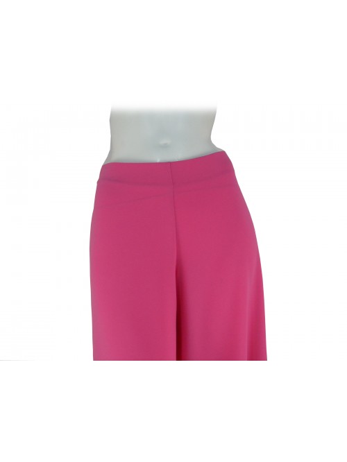 Women's trousers in palazzo cady fabric, wide ankle short fit