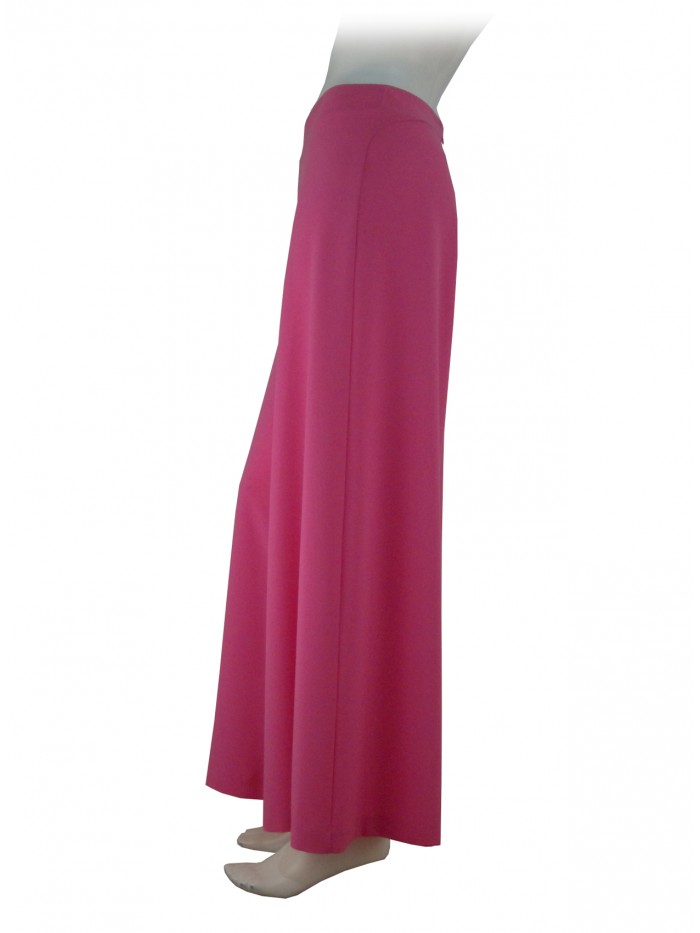 Women's trousers in palazzo cady fabric, wide ankle short fit