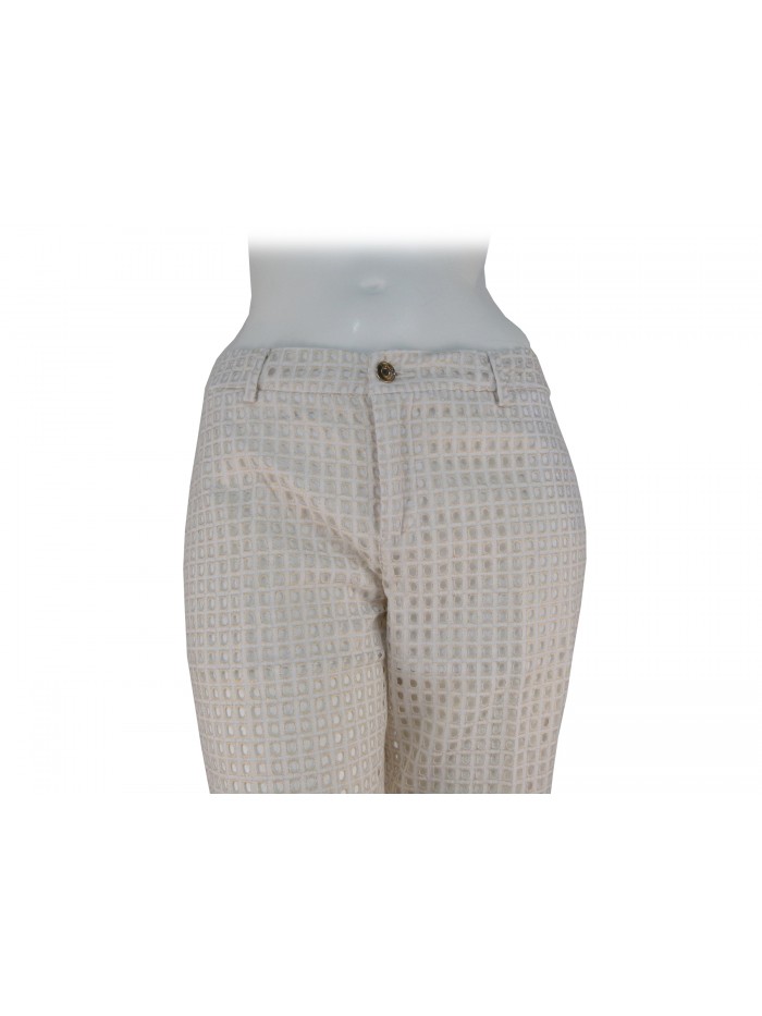 Woman Sangallo perforated lamina pants, regular fit