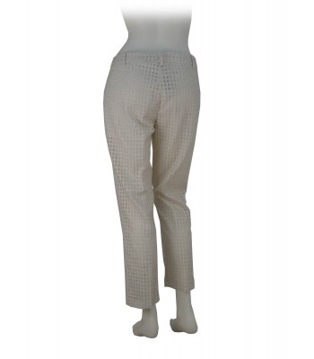 Woman Sangallo perforated lamina pants, regular fit 2
