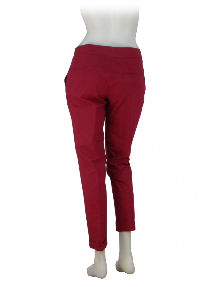 Trousers Woman slim fit, pockets American model, fold lower legs,