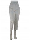 Woman trousers in heavy cotton, regular waist, straps on the sides