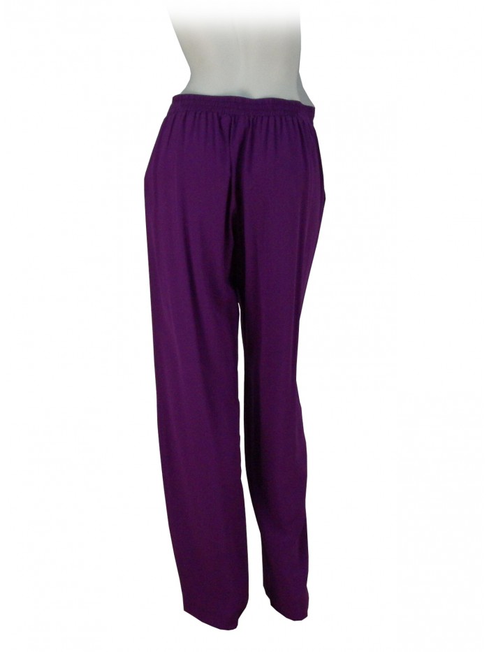 Pantalone Donna modello a palazzo, elastico in vita, 2 tasche