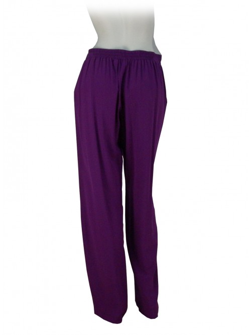 Pantalone Donna modello a palazzo, elastico in vita, 2 tasche