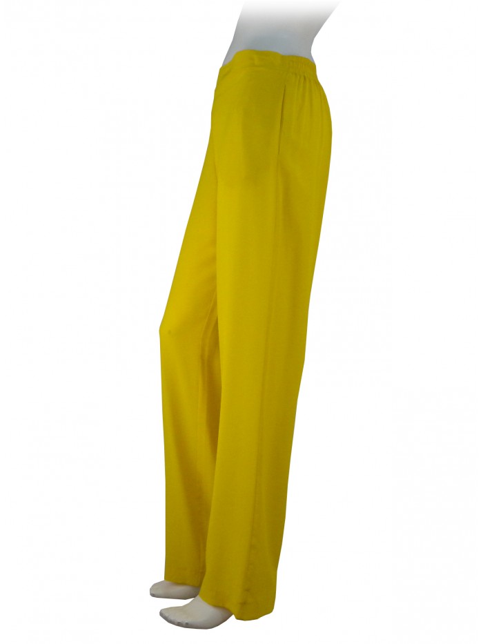 Pantalone Donna modello a palazzo, elastico in vita, 2 tasche