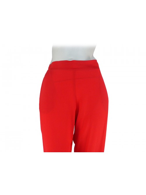 Pantalone Donna modello a palazzo, elastico in vita, 2 tasche