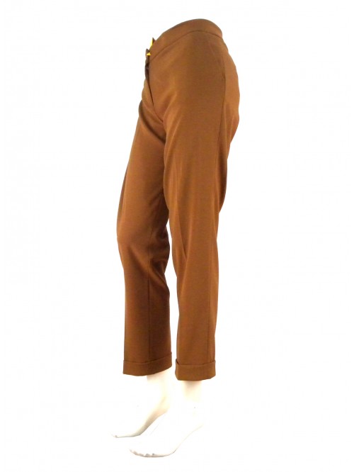 Pantalone Donna tessuto Cady, vestibilità slim, vita alta, 2 tasche a filo