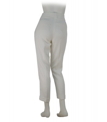 Pantalone Donna tessuto Cady, vestibilità slim, vita alta, 2 tasche a filo 2