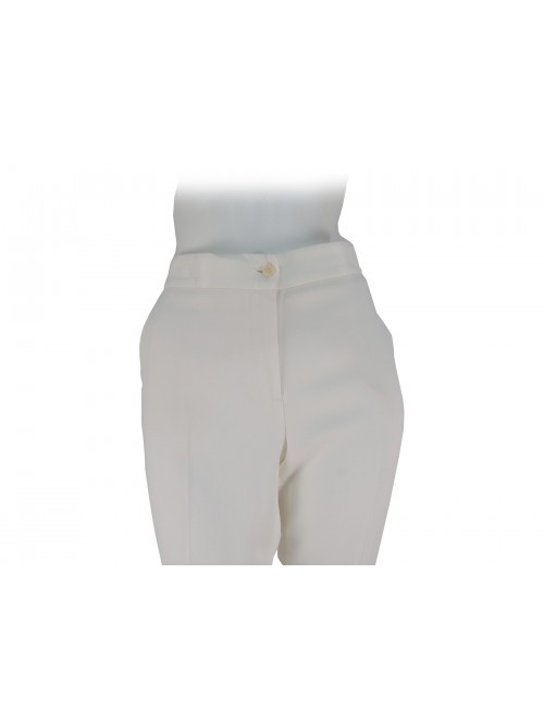 Woman pants Cady fabric, slim fit, high waist, 2 welt pockets