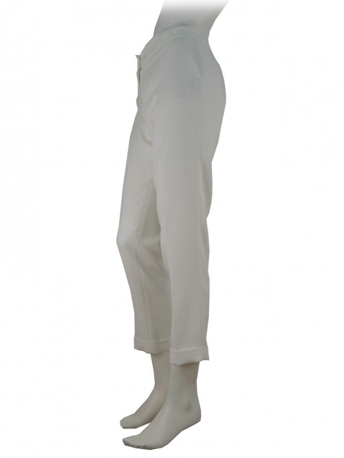 Pantalone Donna tessuto Cady, vestibilità slim, vita alta, 2 tasche a filo