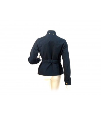 Short women's jacket with 4 pockets lined pressure buttons with adjustable belt. 2