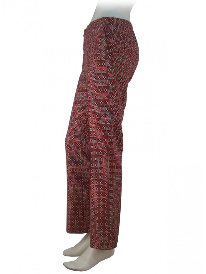 Pantalone Donna fantasia modulare, vestibilità regolare, vita bassa