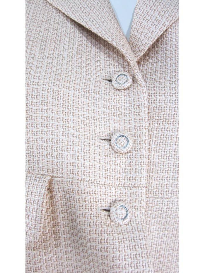 Single-breasted women's jacket, 3/4 sleeves, button placket