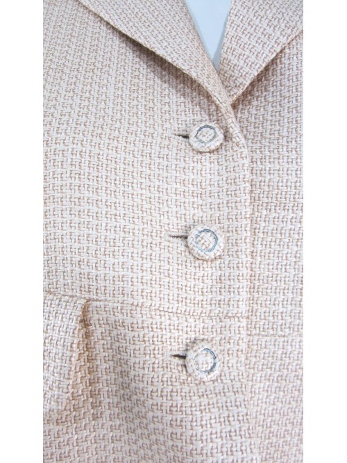 Single-breasted women's jacket, 3/4 sleeves, button placket