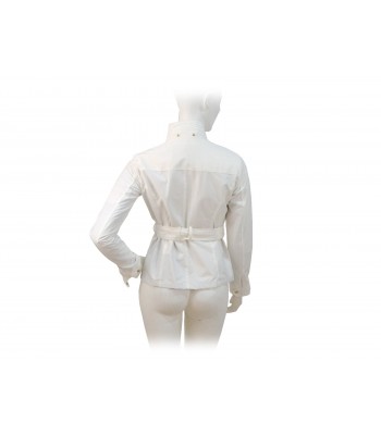 Short women's jacket with 4 pockets lined pressure buttons with adjustable belt. 2