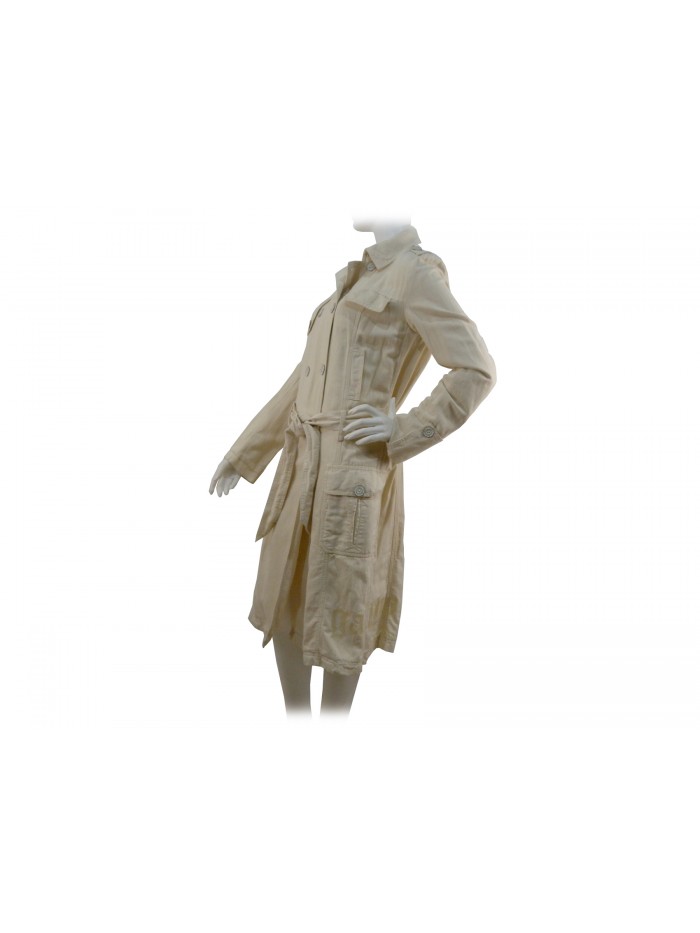 Women's Double-breasted Trench Jacket, metal-on-tone buttons