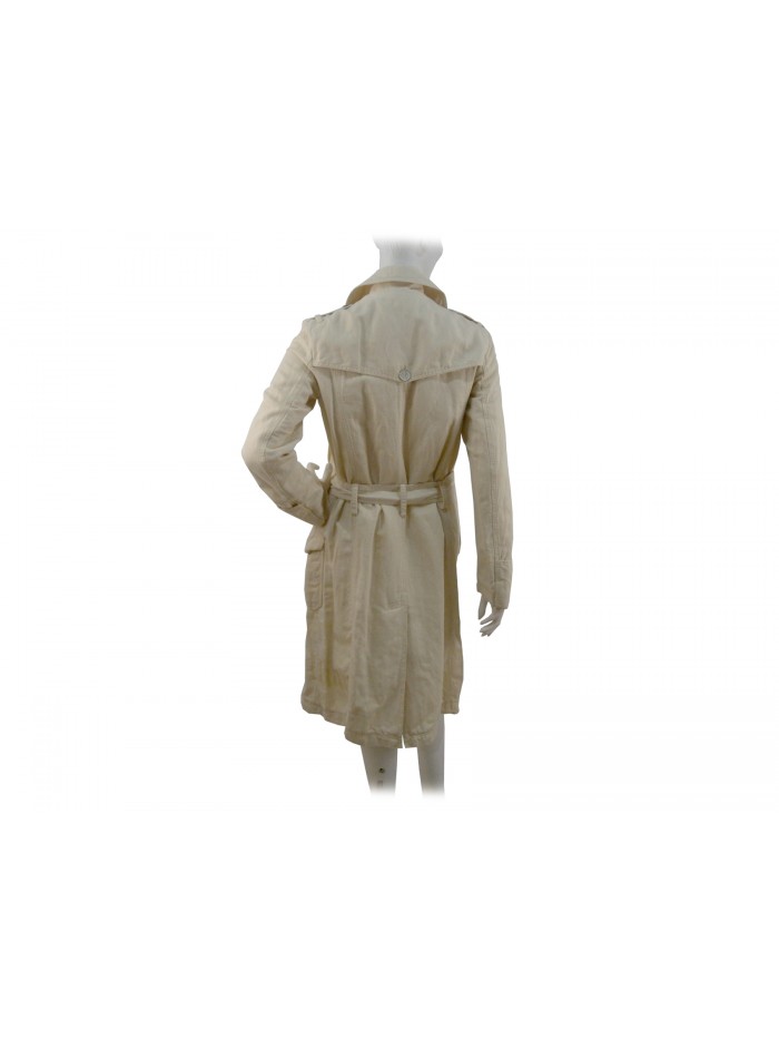 Women's Double-breasted Trench Jacket, metal-on-tone buttons