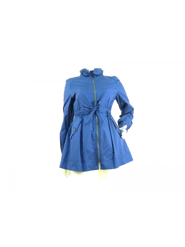 Woman jacket with drawstring waist, high collar with curling Woman jacket with drawstring waist, high collar with curling