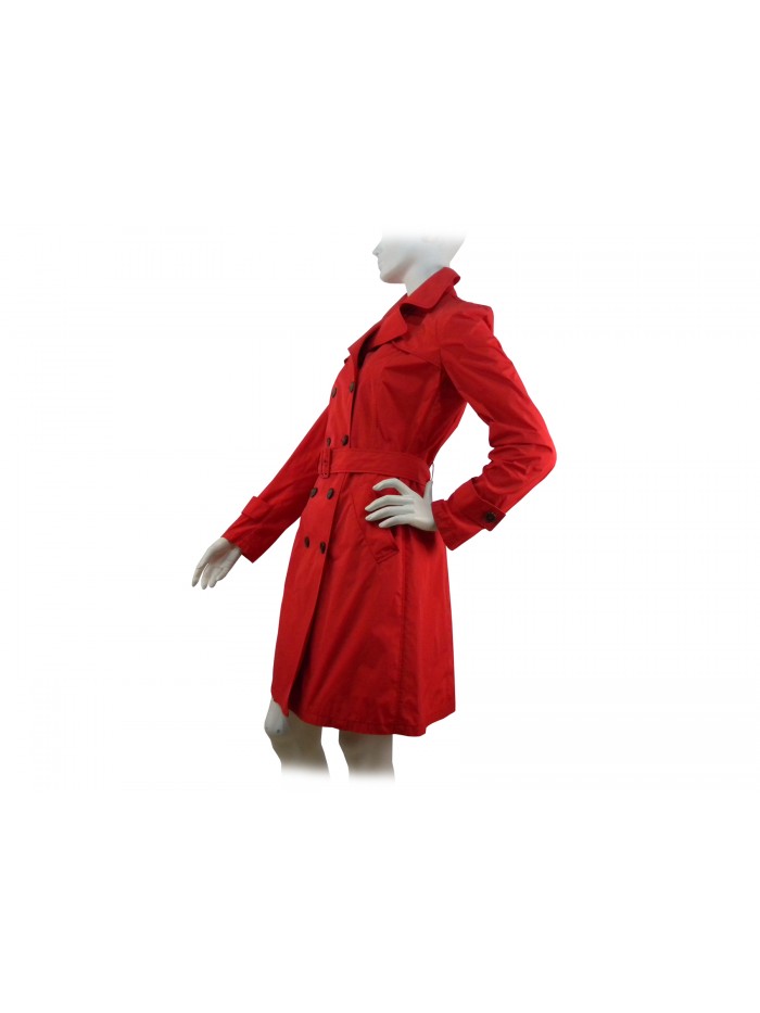 Double breasted Trench Woman Jacket, waist belt with adjustable buckle