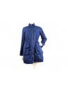 Women's jacket with piston and inner hood, waist drawstring, zip closure