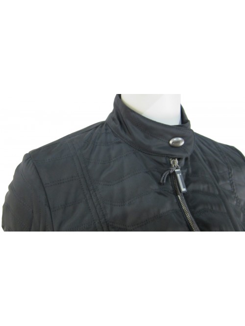 Quilted jacket woman zig zag stitching with pistagne