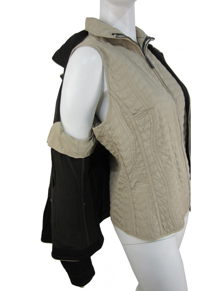 Women's jacket with a flared cut, with a contrasting border