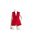 Elysia woman vest with shiny satin tufted lapels, 3 pockets.