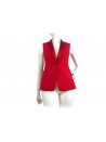 Elysia woman vest with shiny satin tufted lapels, 3 pockets.