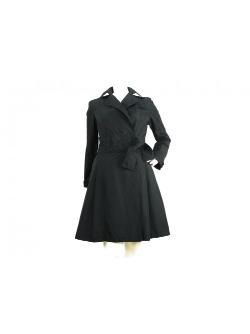 Woman jacket duster with striped sequins, round neck Woman jacket duster with striped sequins, round neck