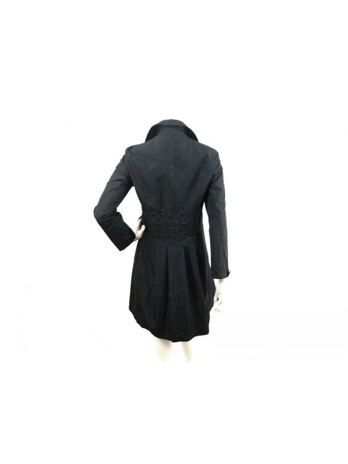 Woman jacket duster with striped sequins, round neck