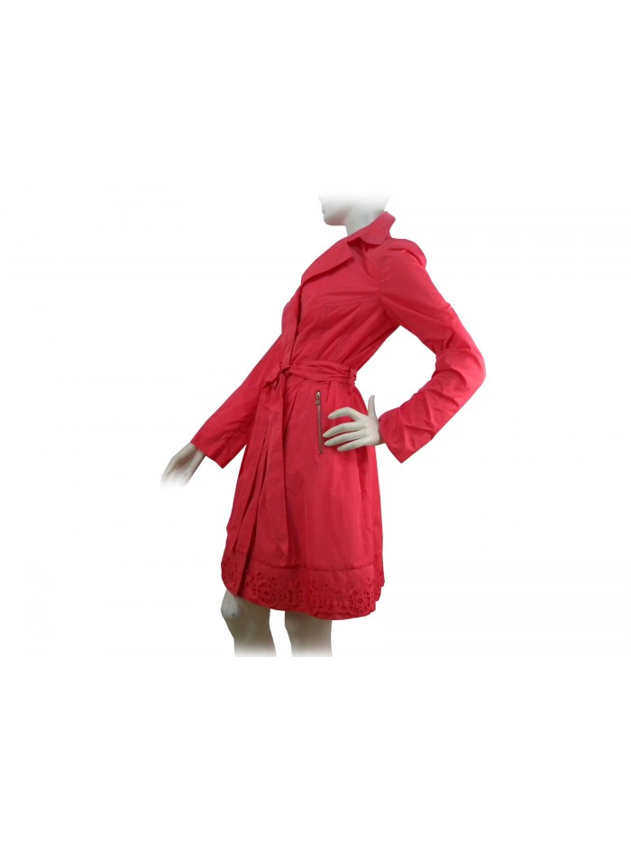 Woman Trench jacket, central knot closure, around the leg