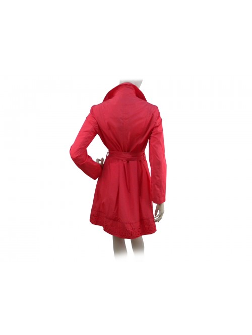 Woman Trench jacket, central knot closure, around the leg