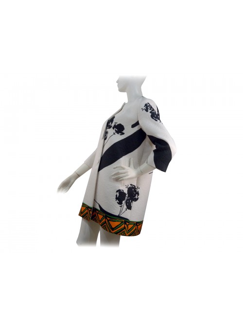 Woman jacket duster Barbara, round collar, fabric