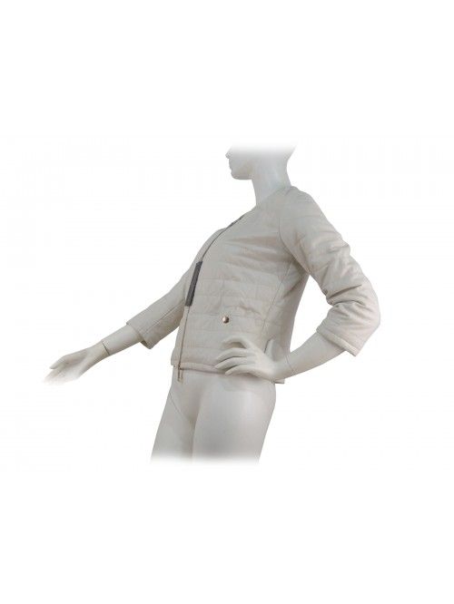 Woman jacket Jada model lined, leather nappa chanel, 3/4 sleeve